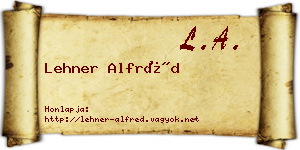 Lehner Alfréd névjegykártya
